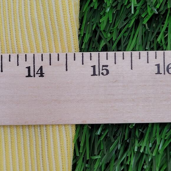 Vintage 80s MOD Pullover Sweater XS/S 15x25 Yellow Ribbed - Picture 8 of 9